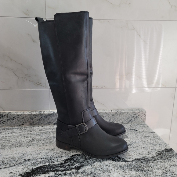 UGG® Katelyn Leather Tall Block Heel Riding Boots - Picture 2 of 9